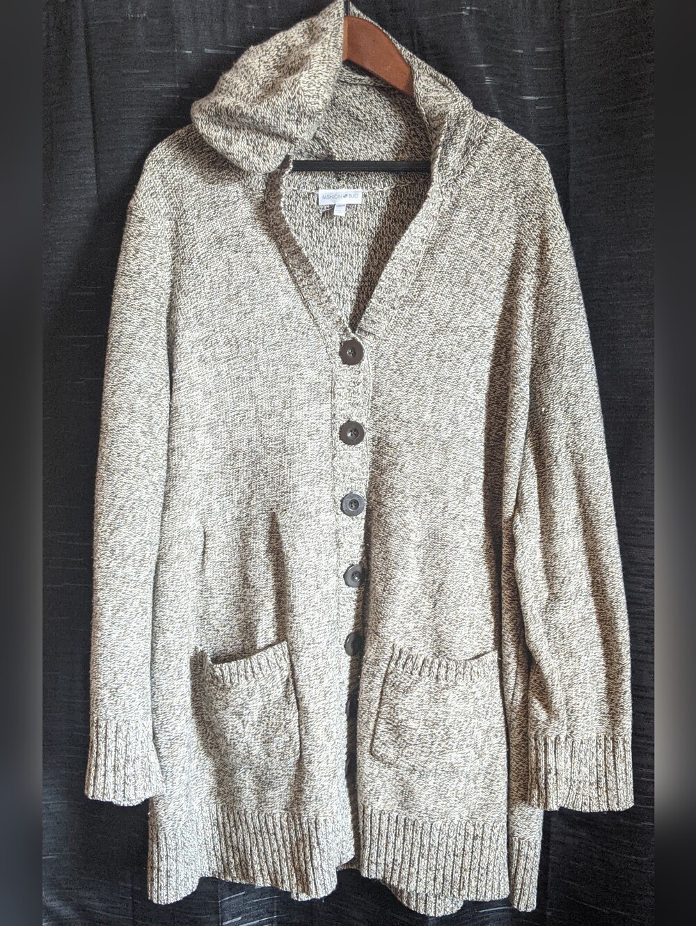 Fashion Bug size 26/28 (3-4x) hooded button down sweater